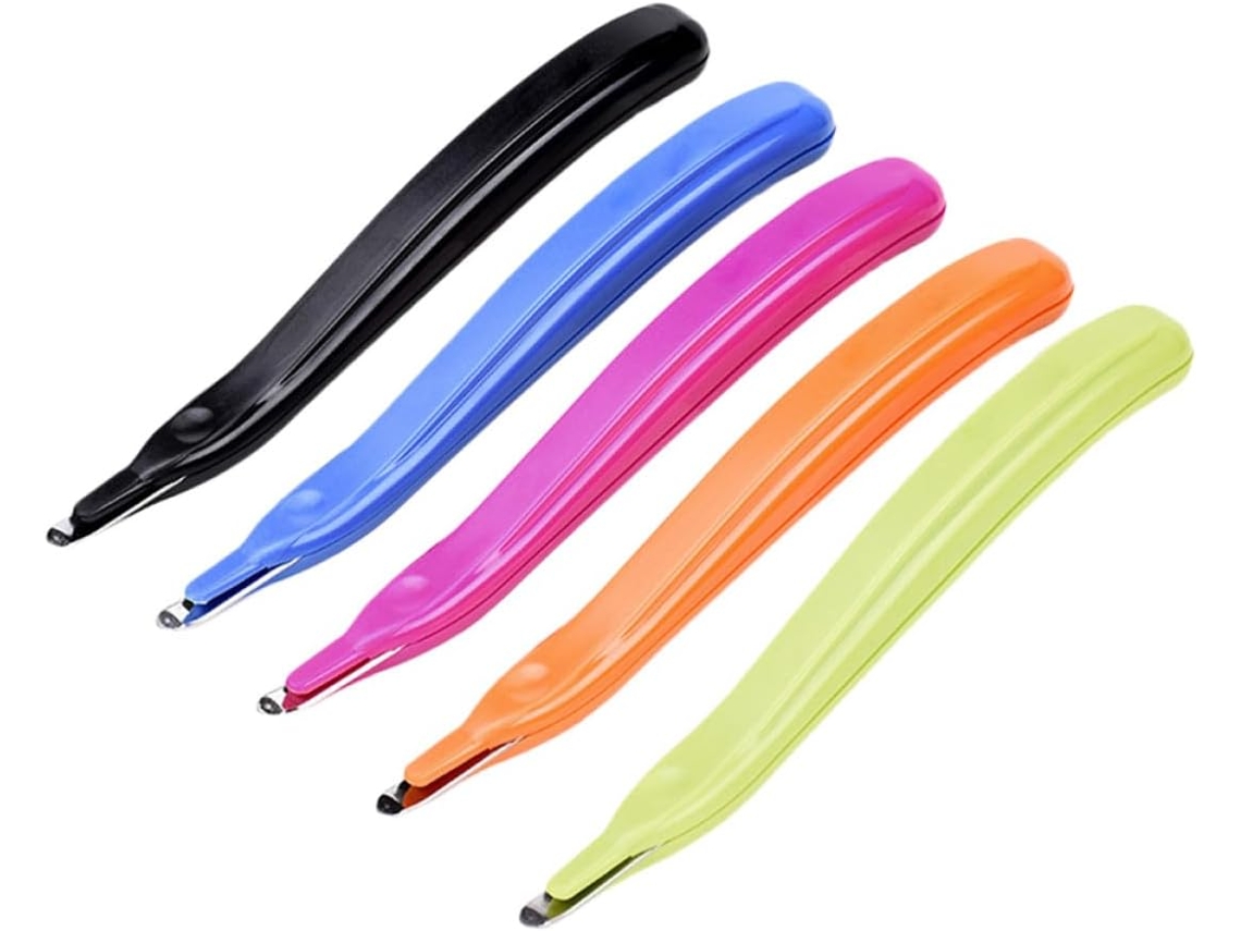 Conjunto de 5 Canetas Removedoras Grampos Fáceis Usar, Cores Sortidas, Material Alta Resistência, Ferramenta P
