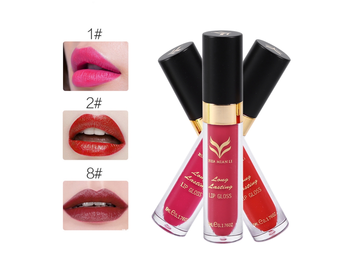 3un Gloss Labial Mate Lápiz Labial Largo Duración Hidratante Cosmético(1 2 8)