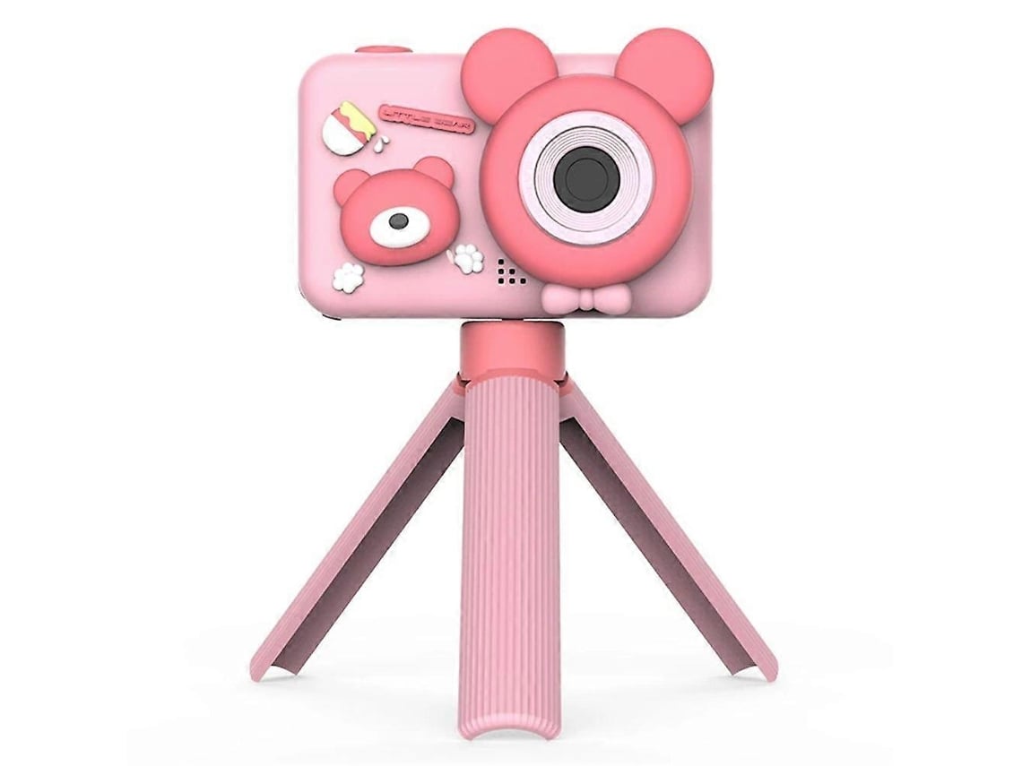 Máquina Fotográfica Digital Infantil Cor-de-rosa Com Ecrã De 2,0 Polegadas E Dupla Câmara Hd
