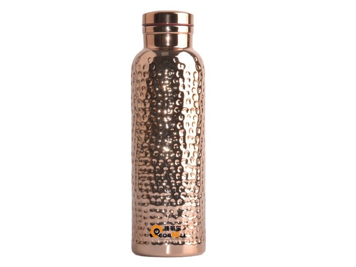 Frasco de cobre Brilvibera de 100ml para Ayurveda com escova de limpeza inclusa.