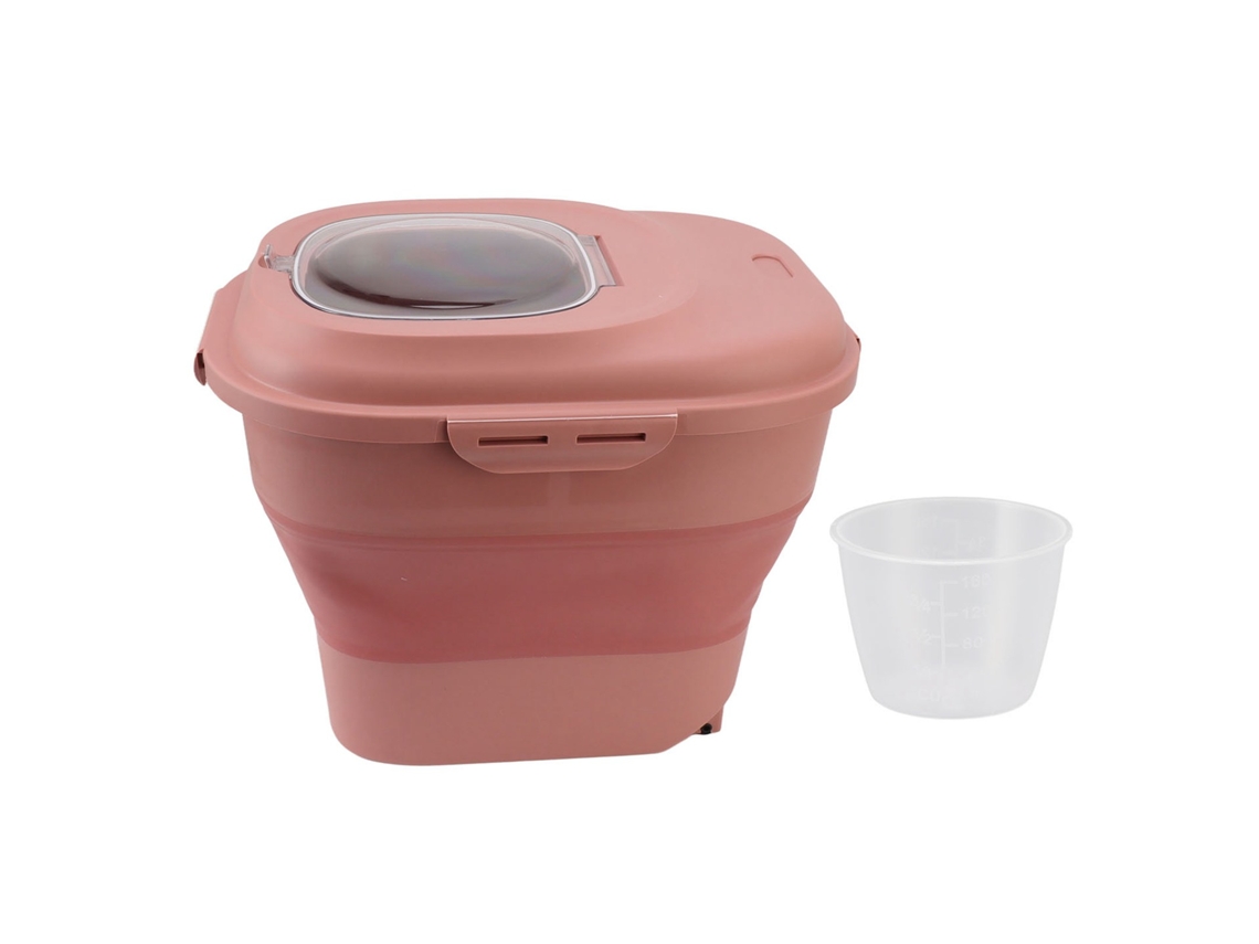 Recipiente De Armazenamento De Arroz Grande Colapsável Rosa