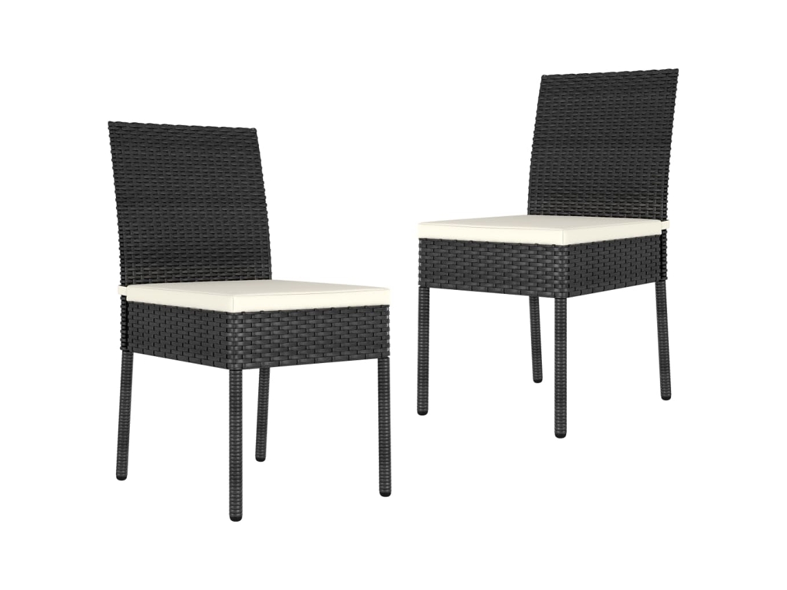 Cadeiras De Jantar Para Jardim 2 Pcs Vime Pe Preto Dkd Home Decor