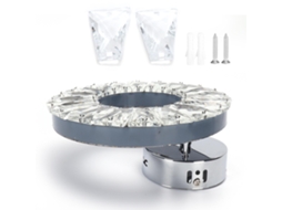 2026 lâmpada de Parede de Cristal 12w Aço Inoxidável Decorativa para Hotel Corredor Escada 85 265v Branca