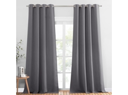 Cortina Blackout Térmica, Para Janela, Quarto E Sala, Ilhós, Alças Superiores, Privacidade, Lavável, 2 Peças, 140 X 240 Cm, Cinza