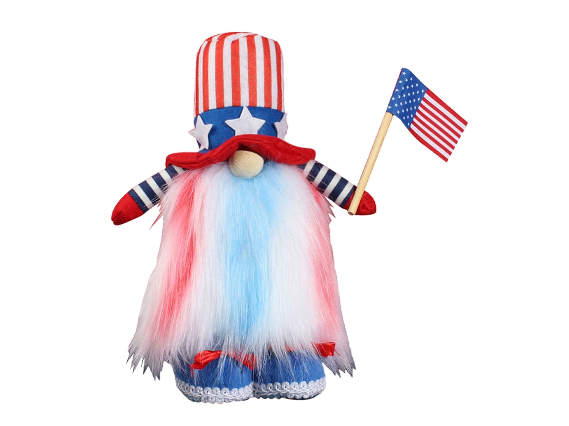 Primerox boneco de Gnomo Patriótico Sem Rosto Decoração 4 de Julho Dia da Independência Eua