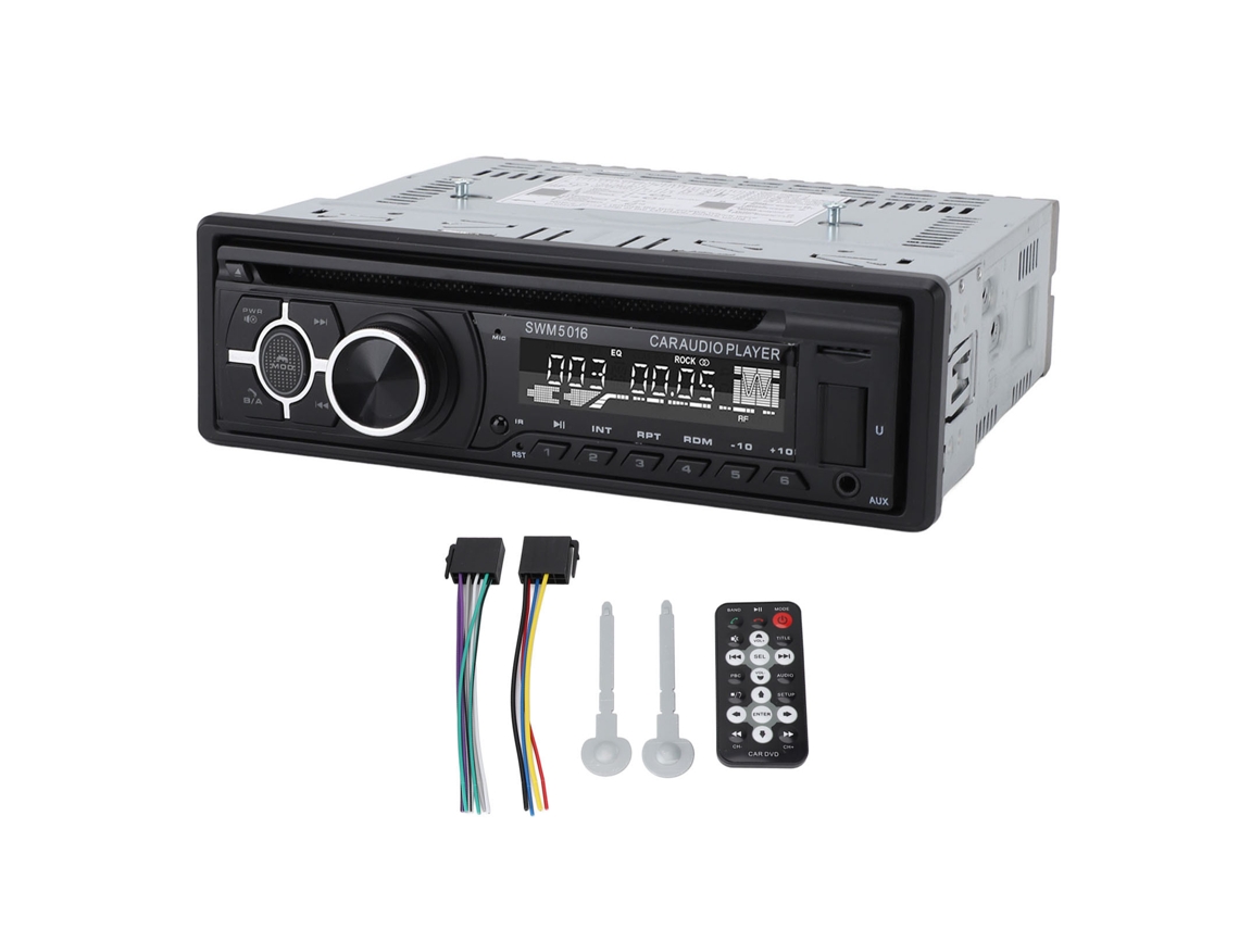 Autoestéreo com reprodutor de DVD, CD e MP3, rádio FM, Bluetooth, Usb, controlo remoto, 12V 24V | S/MARCA