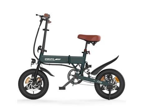 Bike Eskute F200 Motor 250w Bateria 36v7.8ah Pneus De 14 Com Freios A Disco Mecânicos Verde