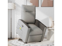 Vidaxl Poltrona Elevatória De Massagens Tecido Cinzento-nublado
