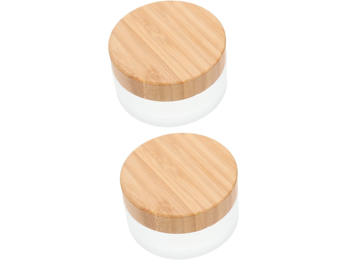 Conjunto De 2 Potes Com Tampas Para O Rosto E Recipientes Cosméticos