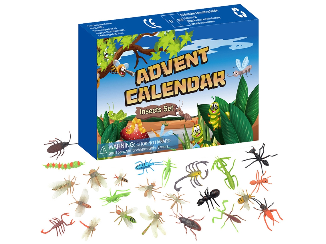 Calendário De Adviento De Natal 24 Insetos Presente Para Crianças Set Caixa De Brinquedos Natalino
