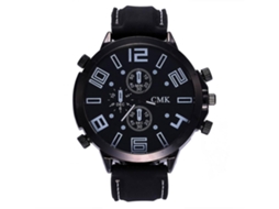 Reloj Hombre Cmk Con Correa De Cuero Pu Dial Grande Moda Digital Blanco