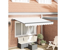 Vidaxl Toldo Retrátil Branco 350 X 200 Cm Tecido