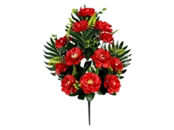 Flores de seda peônia vermelha, 12 cabeças, 56cm LAXISCREED