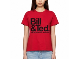 Rockinstone Bill And Ted Solid Red Adult T-shirt Size:xl