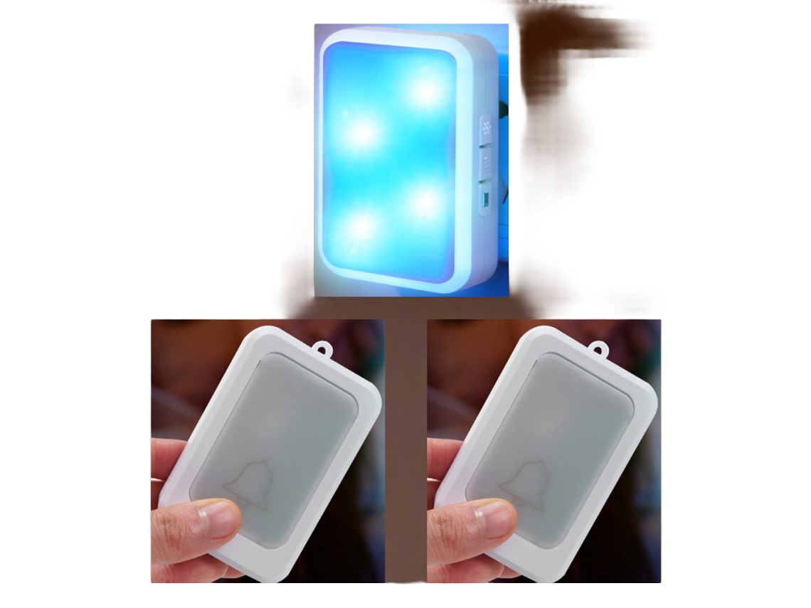 Laxiscreed Campainhas De Luz Para Idosos Com Flash E Alto Volume, Sem Som, Com Rádio Controlo
