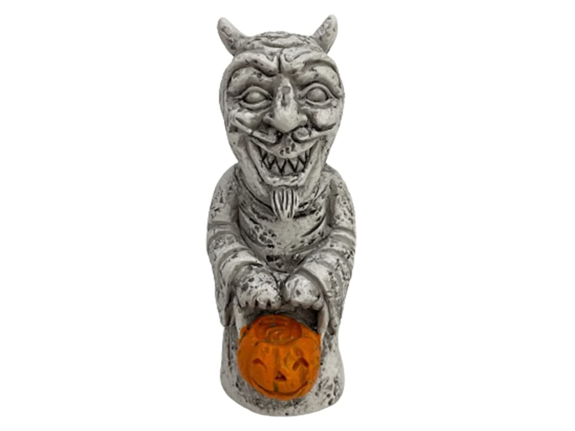 Ornamento Halloween Cabeça De Anão Abóbora De Resina