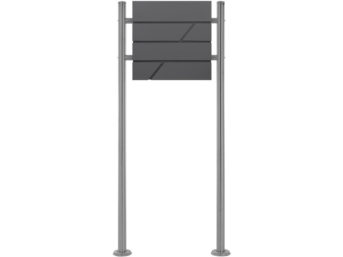 Caixa de Correio ML-DESIGN com Compartimento para Jornais (Antracite - 37x11x37 cm)