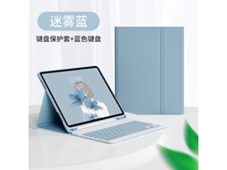 Capa Com Teclado Bluetooth Compatível Com Ipad Pro 11-5-2024, Cor Azul