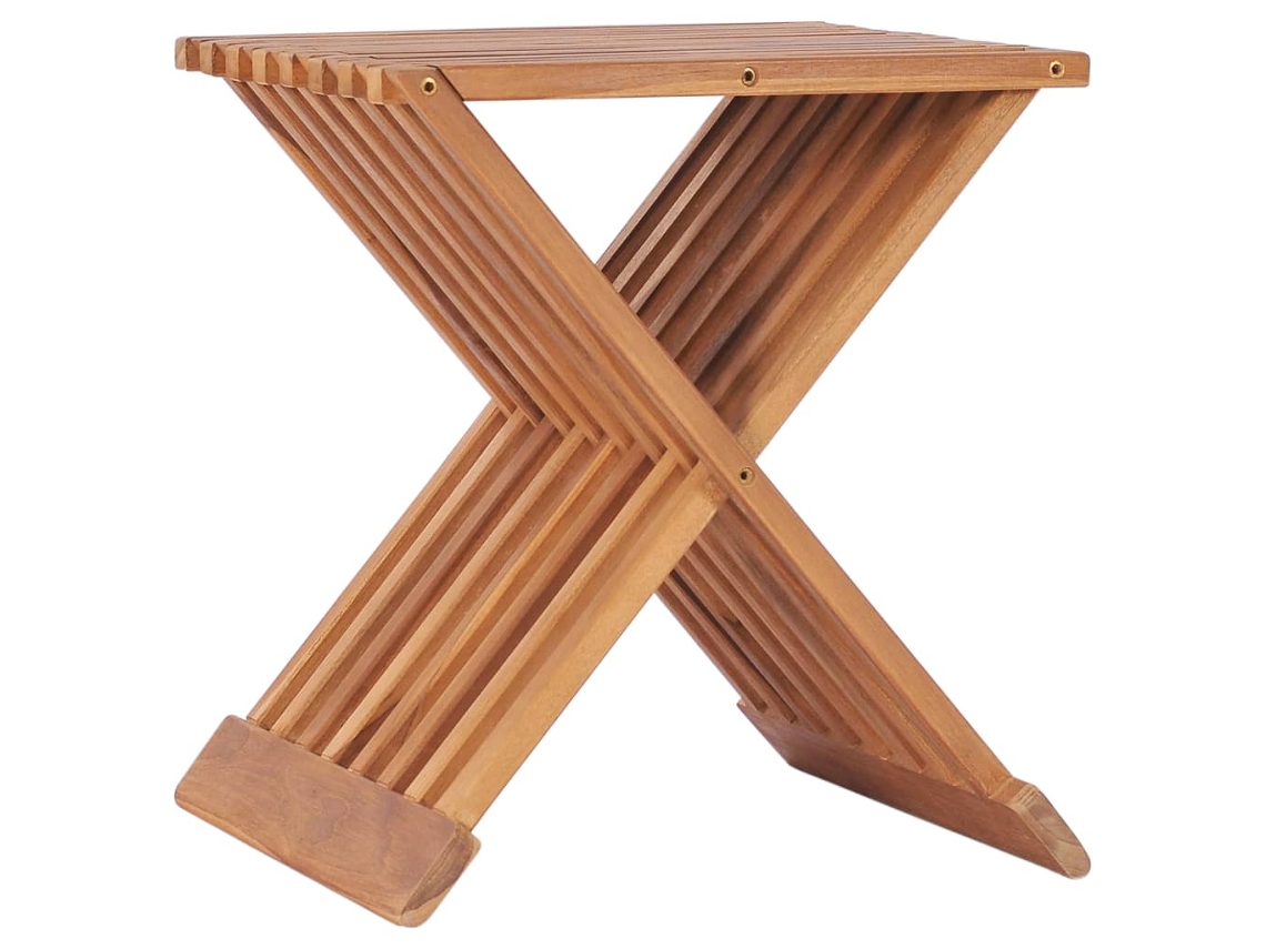 Vidaxl Banco Dobrável 40x32x45 Cm Madeira De Teca Maciça