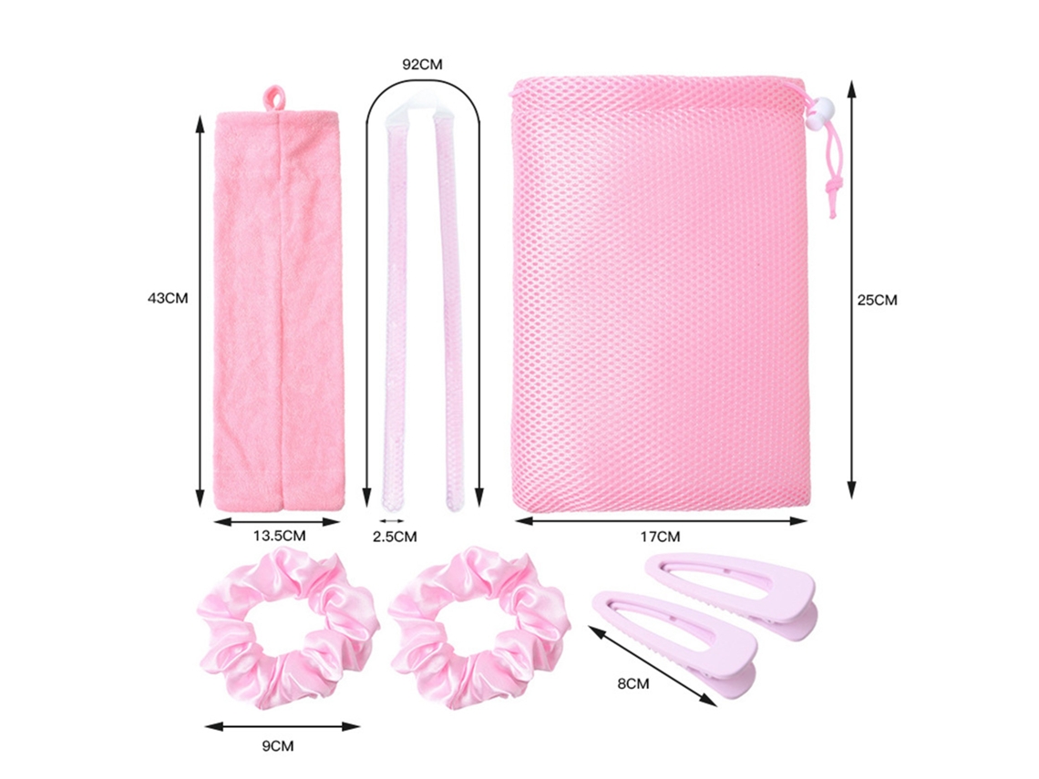 Kit De Cachos Sem Calor Com Pérolas De Gel Para Cabelos Médios E Longos