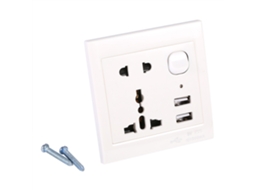 Tomada de Parede Usb, Carregamento com 5 Portas, Painel Branco EOOCOO