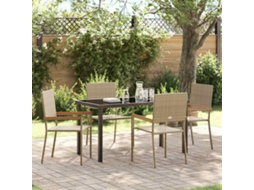 Vidaxl Conjunto De Jantar Para Jardim 5 Unid. Bege Vime Pe