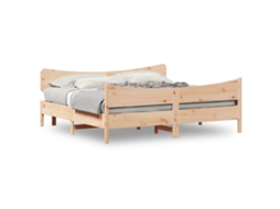 Bed Frame, Bed Frames Vidaxl Marrom Madeira De Pinho (200 X 200 Cm)
