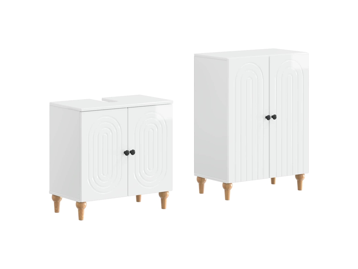 Vidaxl Conjunto De Armário De Banheiro Com 2 Peças Alkmaar