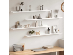 Vidaxl Prateleiras De Parede 4 Pcs 100x9x3 Cm Branco Brilhante