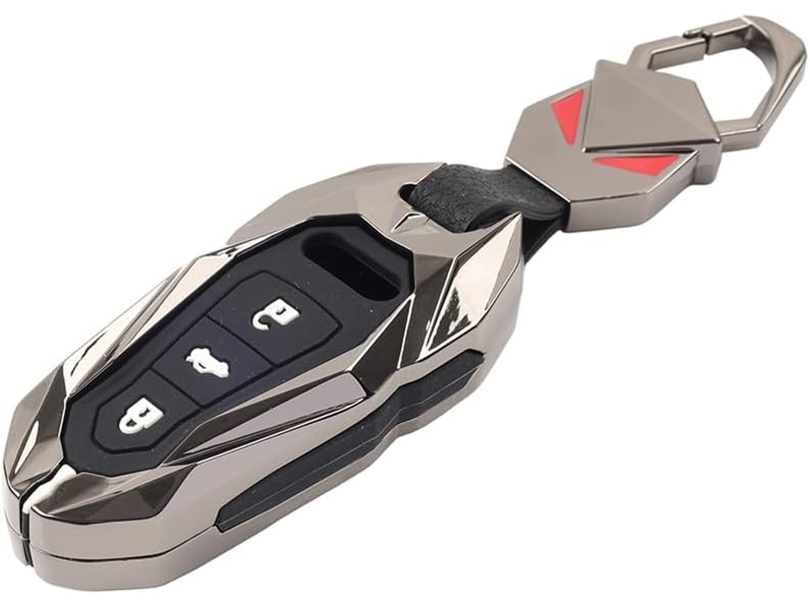 Conjunto Genérico Fsfy 1de Capa Para Chaveiro Com 3 Botões, Em Liga De Zinco E Argola Silicone Preta Para A3 S3
