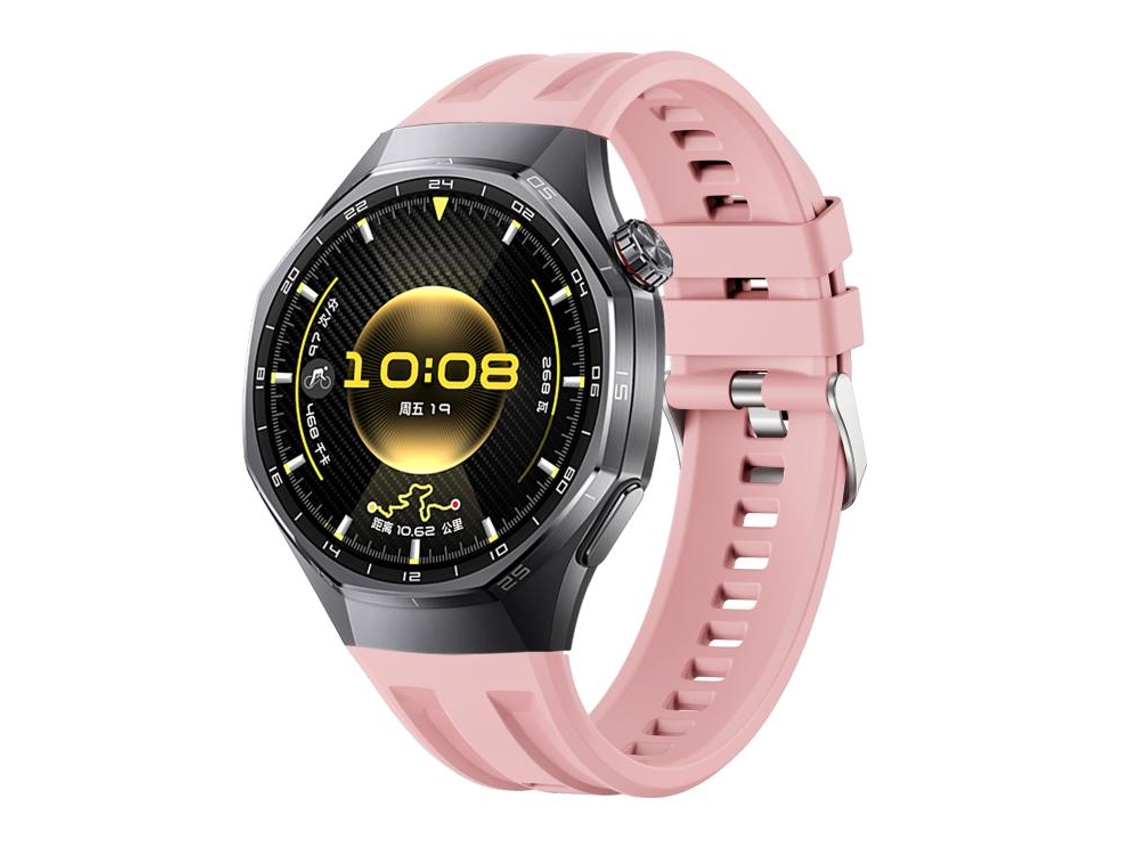Bracelete para Huawei Watch Gt 6 Pro Silicone Cor Sólida com Conexão Dupla Sulcos Não Porosa Rosa XIAOMOYU