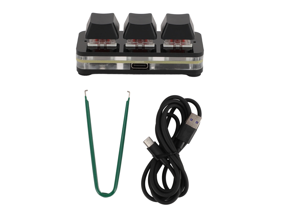 Teclado Mecânico De Jogo Usb Com 3 Teclas Chave Rgb