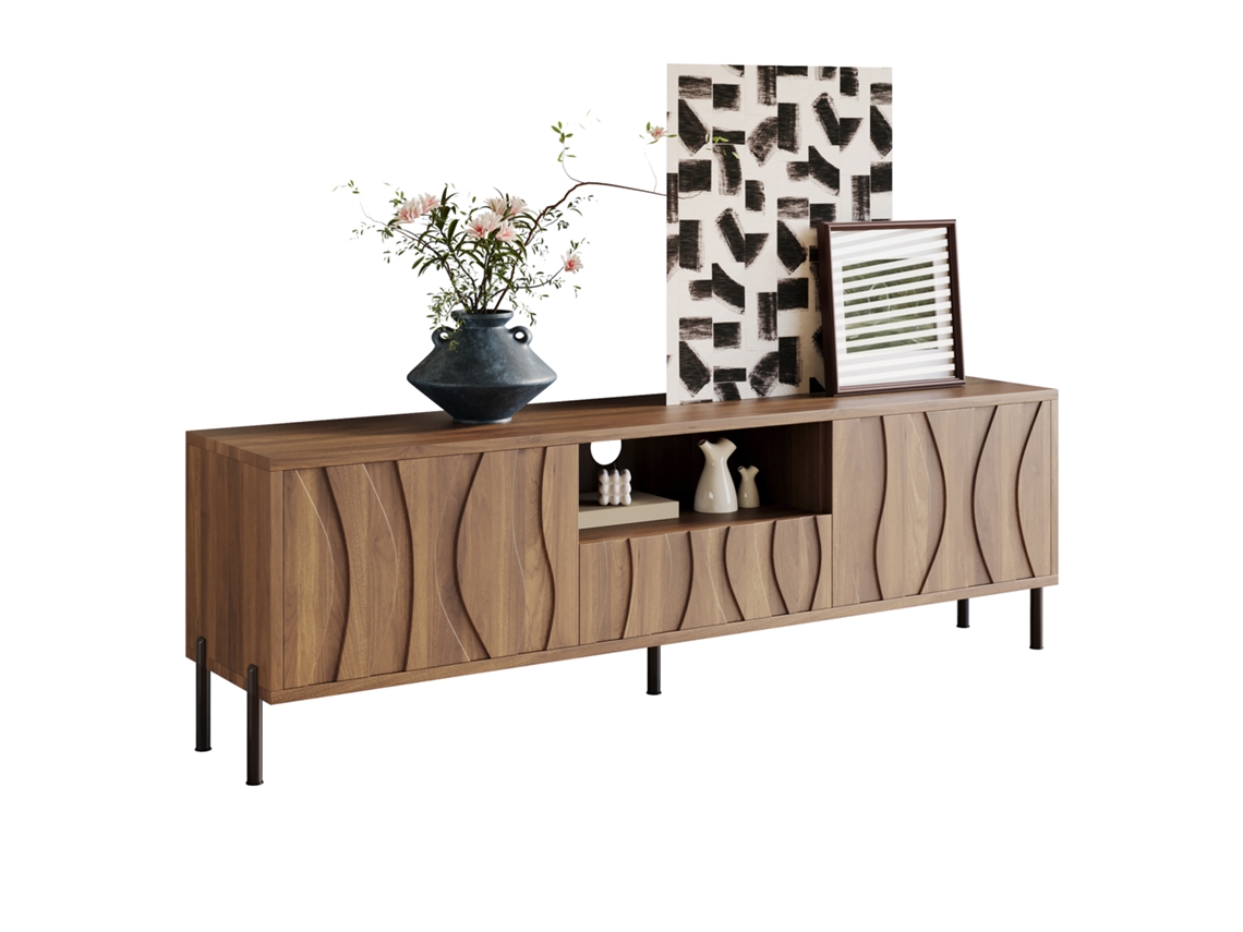 Armário Para Tv De Três Portas, Móvel Baixo Para Sala. Dimensões: 160 X 35 X 46 Cm (comprimento X Largura X Altura).
