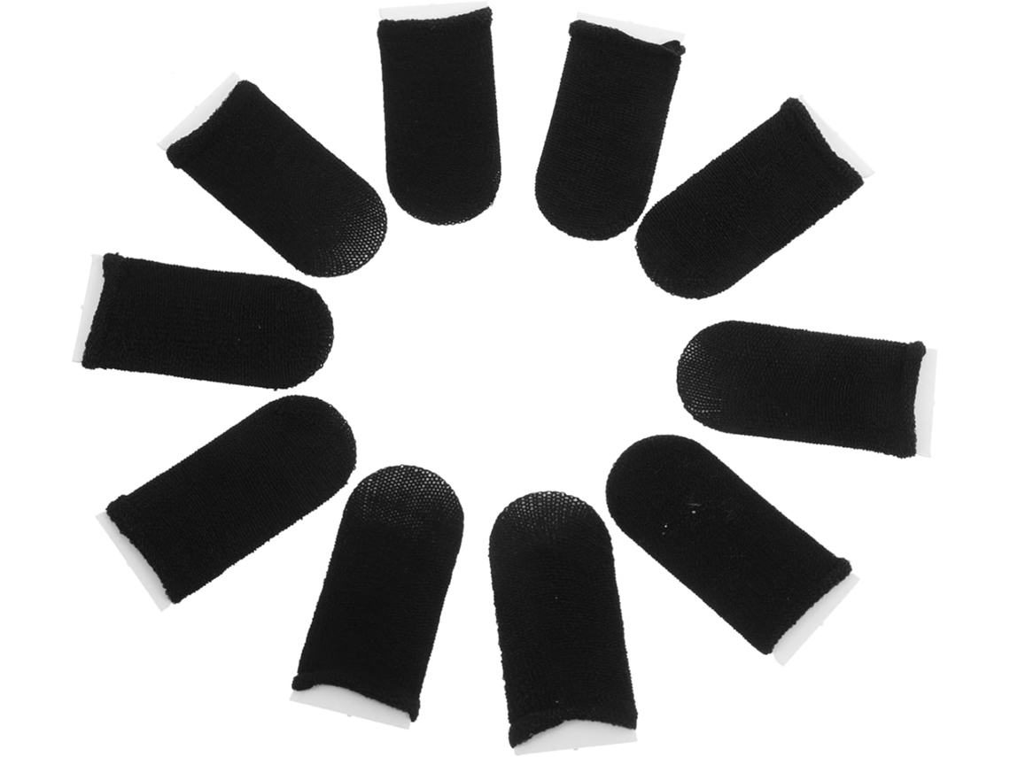 Cabilock Conjunto De 10-protetores Dedo Respiráveis E Absorventes Suor Para Esportes Celulares, Preto, Para Jogos