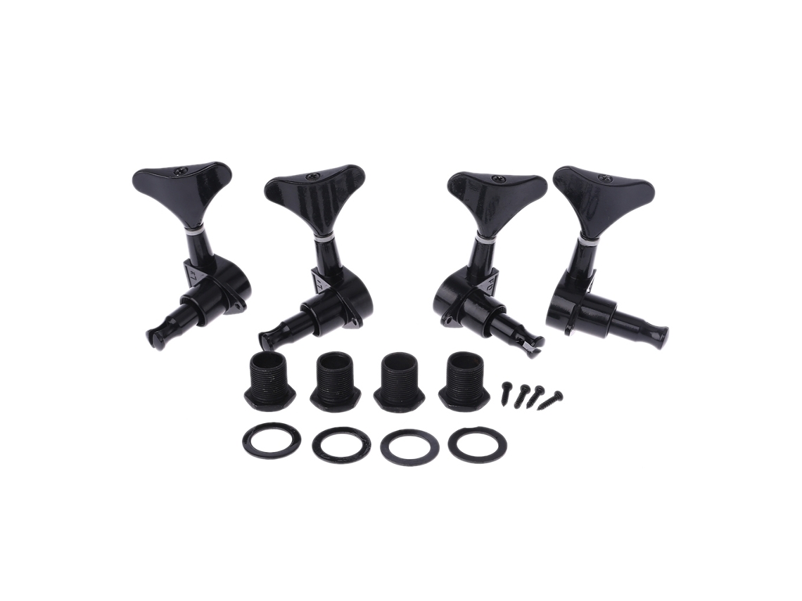 Tarraxas Seladas Novas para Guitarra, Modelo 2r2l, para Baixo de 4 Cordas, Preta AQUAFORGE