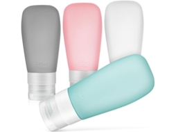 Conjunto de 4 frascos dispensadores de loção de silicone Macio de 60ml.