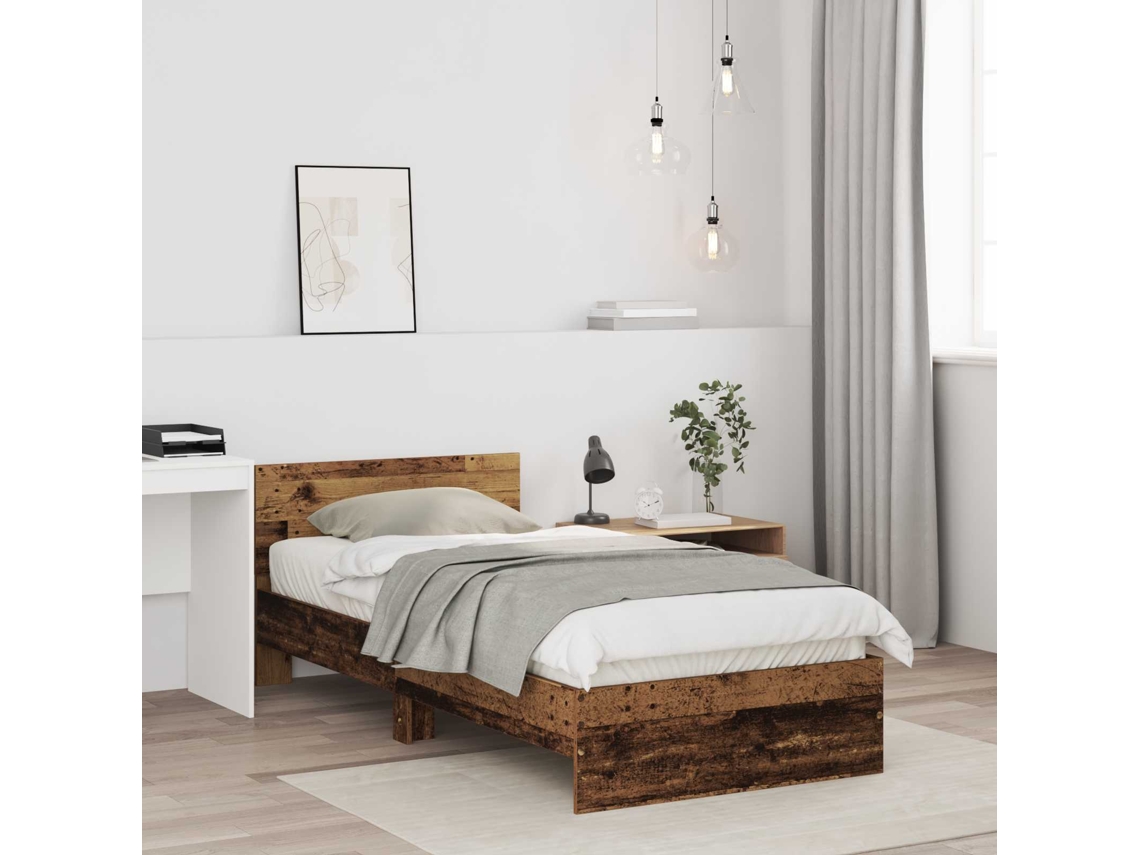 Vidaxl Estrutura Da Cama Madeira Antiga Madeira Processada