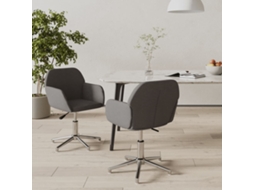Vidaxl Cadeiras De Jantar Giratórias 2 Pcs Tecido Cinzento-escuro