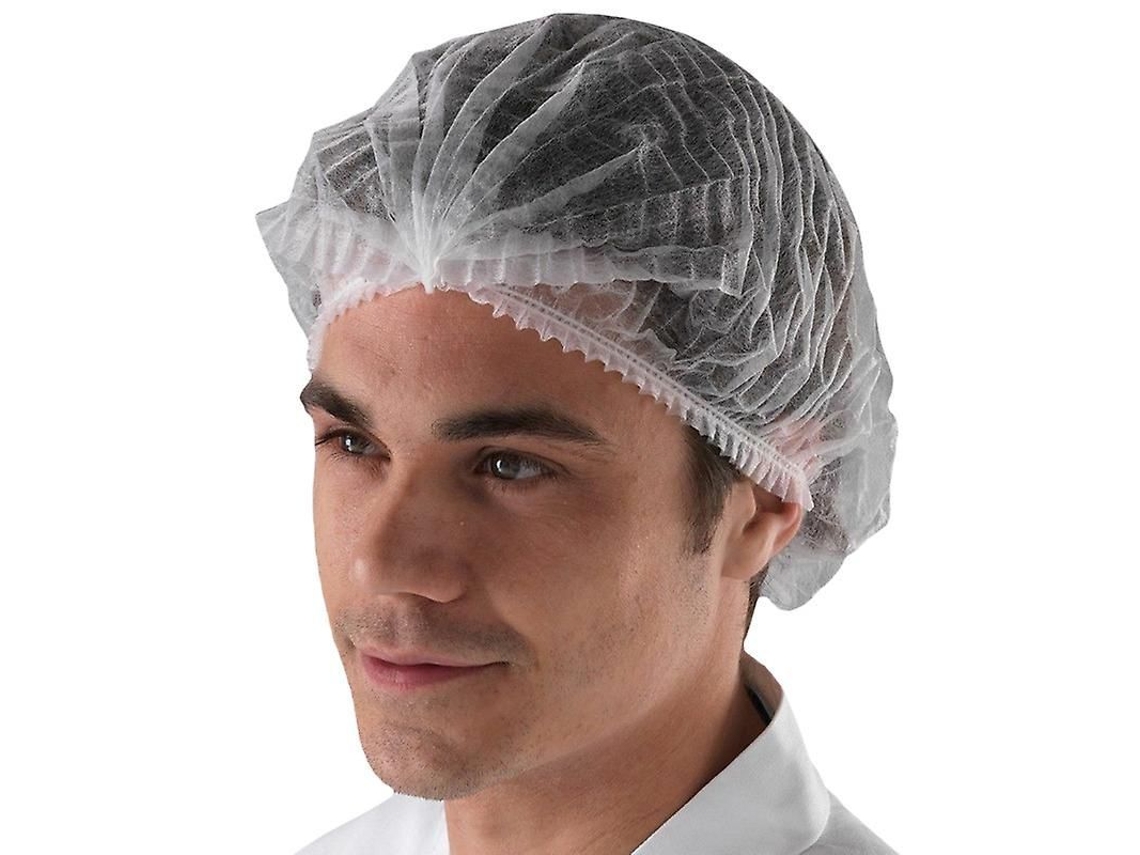Fasst 100 Toucas descartáveis de malha não tecida com elástico para cuidados com o cabelo em restaurantes, salões de beleza, laboratórios e indústrias.