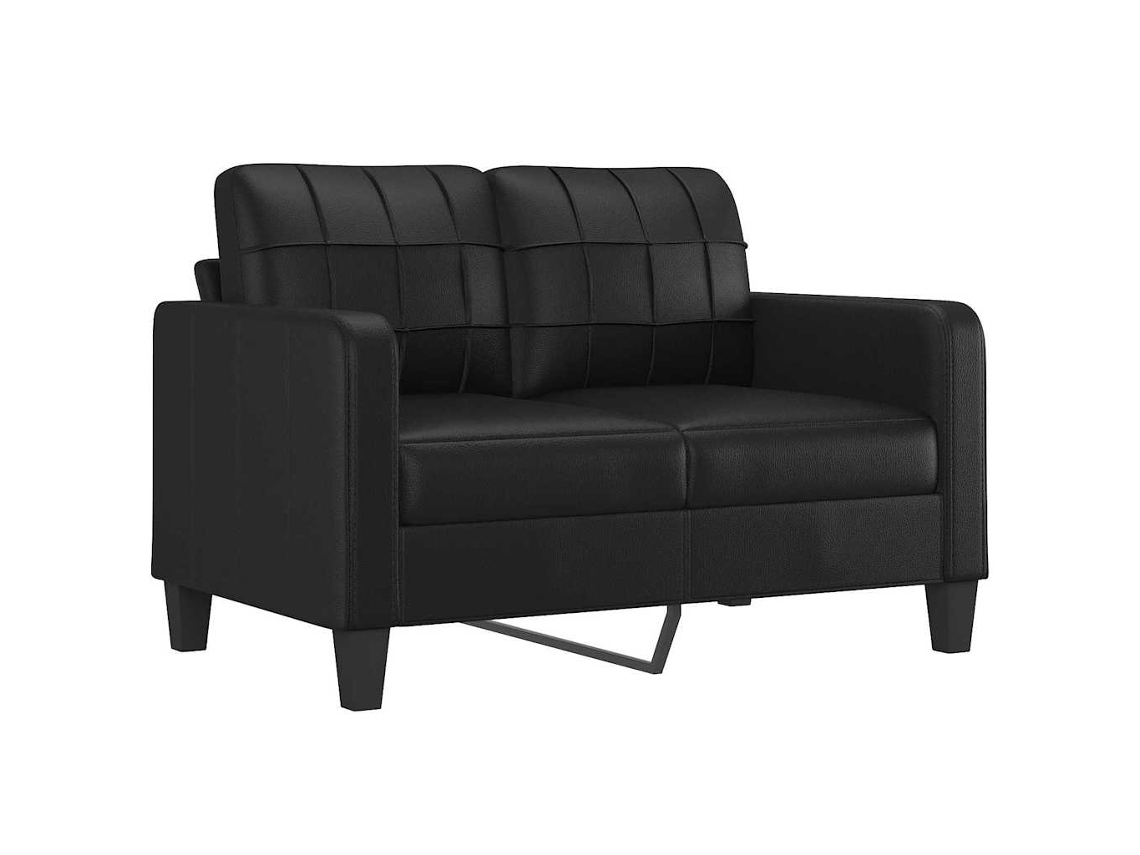 2-seater Sofa, 2-seater Sofas Vidaxl Preto Couro (n/a)