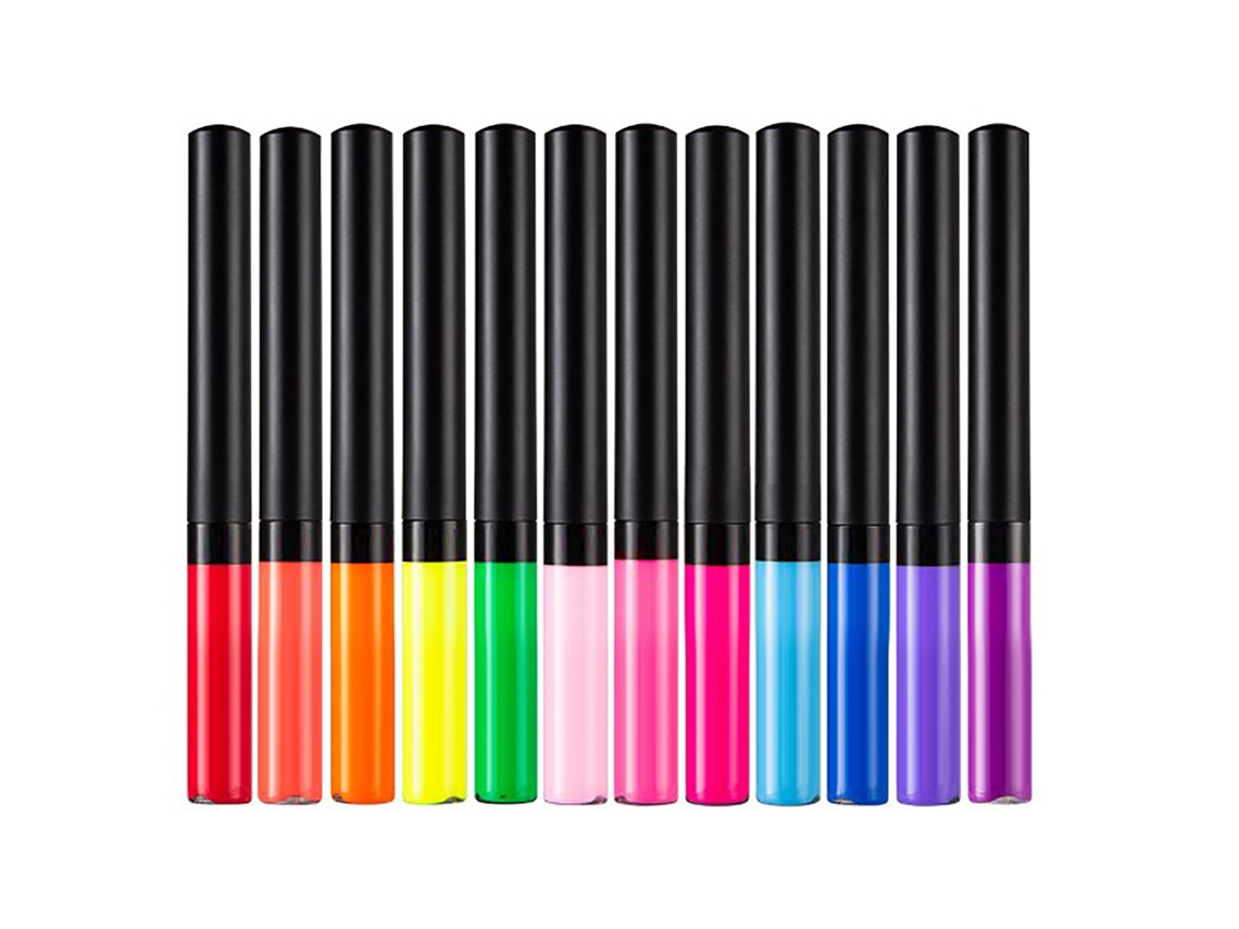 12pcs Set De Lápices De Ojos Líquidos Coloreados Impermeables Inalterables Mate