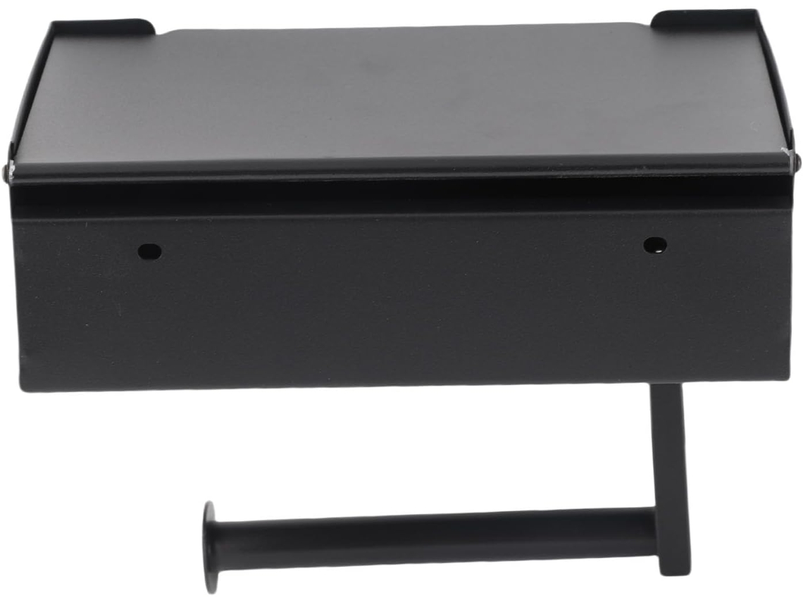 Porta Lenços Haofy Em Aço Inoxidável Preto Com Borda Polida À Mão, Elegante Suporte Para Rolos De Papel Banheiro, Lavabo
