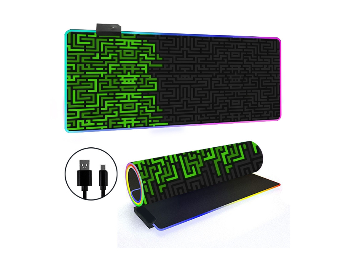Mousepad Tapete De Mesa Retroiluminado Rgb Com Linhas Simples Brilvibera (estilo 11, 3008003mm)