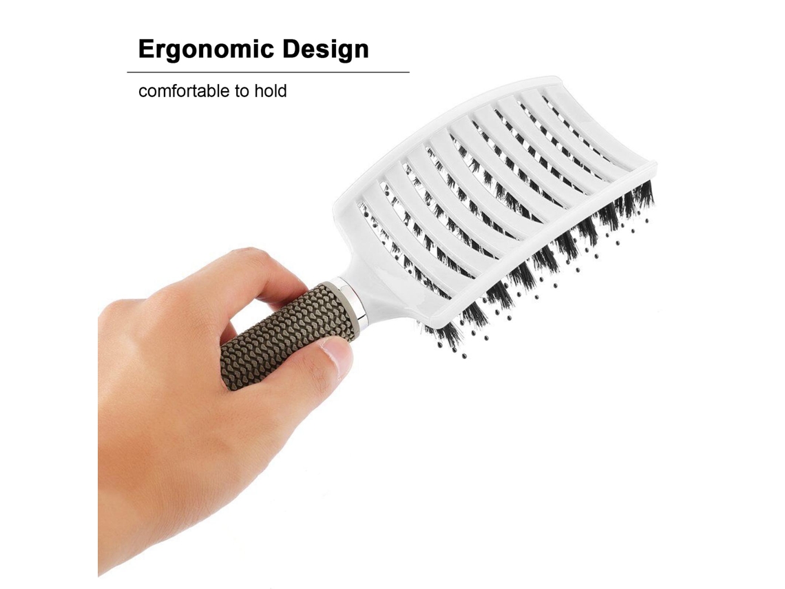 Pente De Secagem E Estilo Para Cabelo Crespo, Liso E Grosso Com Design Oco E Mão Anti-derrubada