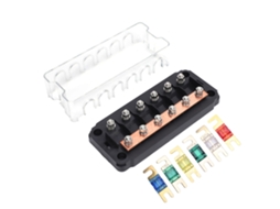 Painel de Fusíveis de 6 Vias Mega AMG 30A-125A para Barcos, Fixo, com Parafusos, Bloco de Fusíveis