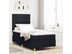 Sommier Com Colchão Lovely Home Madeira Tecido Preto (90x200cm)