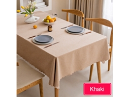 Toalha De Mesa Impermeável De Algodão Nórdico E Linho, Toalha De Mesa Estilo Japonês, Cor Sólida, Para Mesa De Jantar, Mesa De Centro, Cáqui