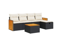 Garden Sofa Set, Garden Sofa Sets Vidaxl Preto Rattan / Vime (n/a)