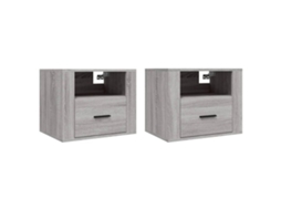 Conjunto de mesas de cabeceira de parede Cinzento Sonoma MAISON EXCLUSIVE 50x36x40 cm