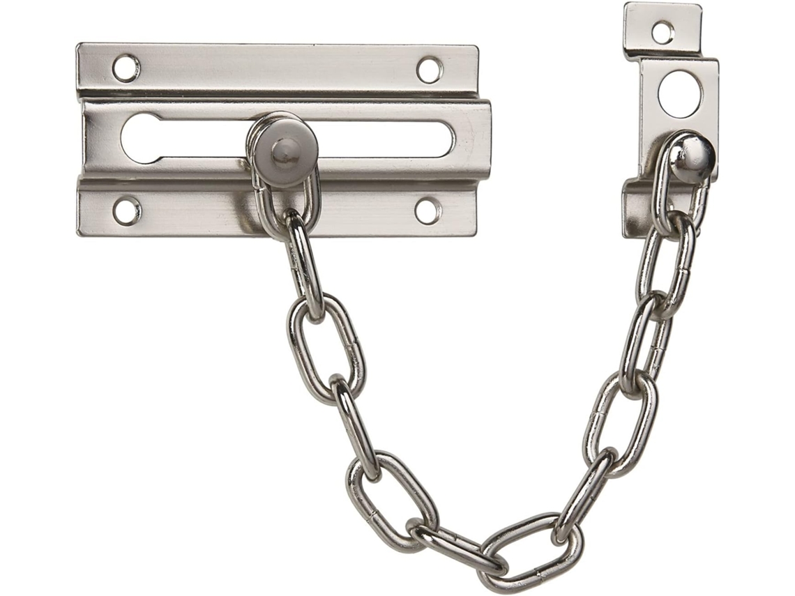 2 Peças De Trava Segurança Com Corrente Para Porta, Limitador Antifurto Em Aço Carbono Para Portas De Madeira